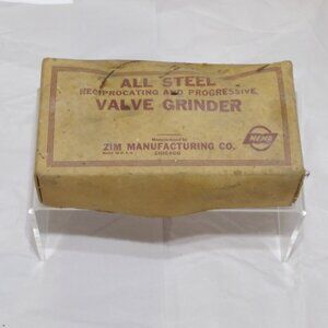 Zim All Steel Reciprocating & Progressive Valve Grinder No. 301 Original Box VTG